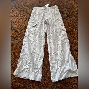 American Eagle Gray Dreamy Drape Baggy Wide Leg Stretch Pants